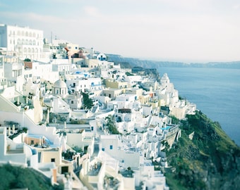Santorini Greece Photography, Greek Islands, cobalt blue wall art, Mediterranean Decor, Travel Photography