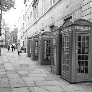 London Red Phone Booth Photography Print, Black and White or Color, Europe, Travel Decor Wall Art, London Gift Black & White