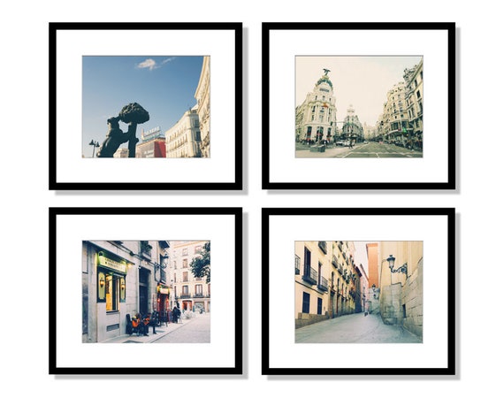 Madrid Spain Wall Art, Spain Prints, Travel Decor, Black and White