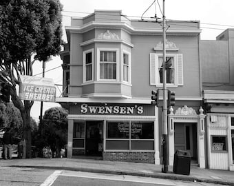 San Francisco Photography, Black and White, Swensen's Ice Cream, California, Kitchen Decor, Fine Art Print, Wall Art, Home Decor