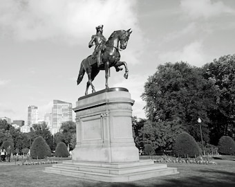 Boston Photography, Black and White, Public Garden, Statue, Boston Photo, Fine Art Print, Wall Art, Home Decor