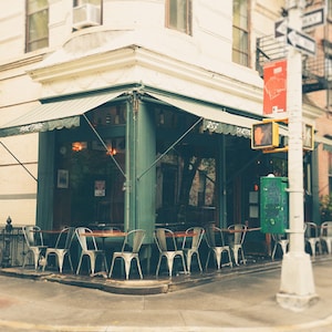 New York Print, West Village, Tartine, New York City Cafe, NYC, Black and White Photography, Greenwich Village, Kitchen Decor, Wall Art