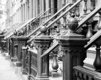 Greenwich Village, Brownstone, New York Wall Art, Black and White Photography, Architecture, West Village, Neighborhood, New York Print, NYC