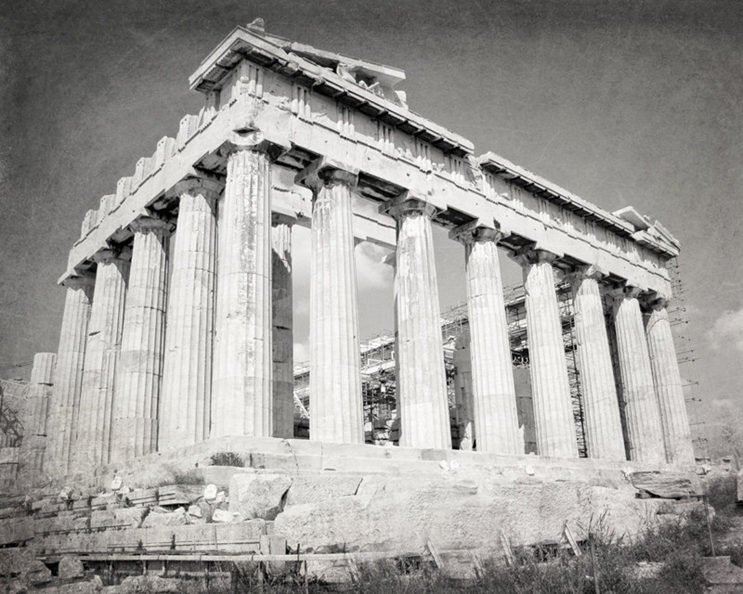 Athens Parthenon Acropolis Ruins Greece Photography Black - Etsy