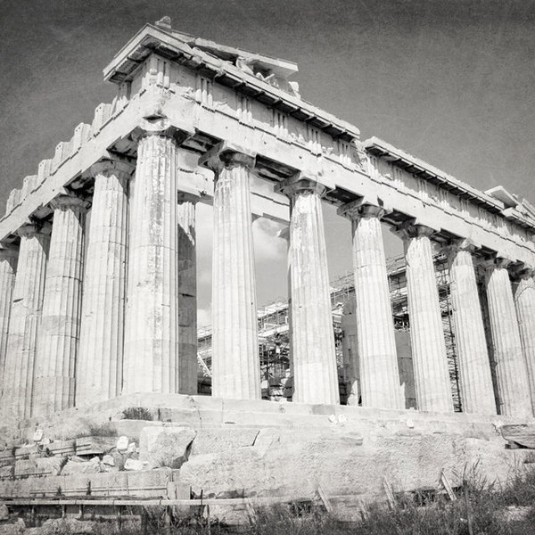 Athens, Parthenon, Acropolis, Ruins, Greece Photography, black and white, Architecture, Travel Photo, Europe, Fine Art Print, Home Decor