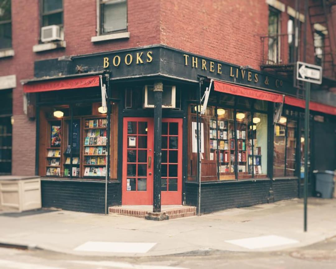 New York Bookstore Print, Greenwich Village, Book Lover Gift