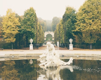 Vienna Print, Black and White Garden Photography, Schonbrunn Palace, Travel Decor, Vienna Austria Wall Art, Europe Garden