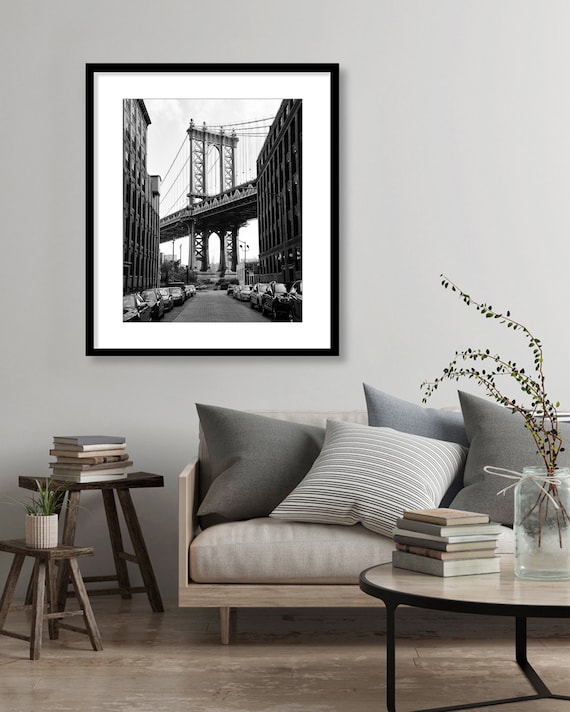 Manhattan Bridge, New York Print, Black and White Photography, New York City Wall Art, NYC, Brooklyn, Architecture