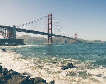 San Francisco Black and White Print, Golden Gate Bridge, San Francisco Photography, California, Landscape Photo, Fine Art Print, Wall Art