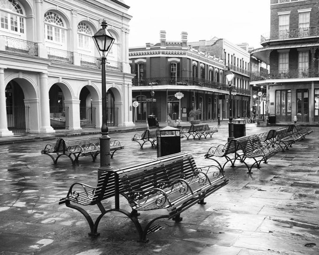 Framed Photo Print of MORNING FOG JACKSON SQUARE NEW ORLEANS LOUISIANA BLACK  AND WHITE VERTICAL Print Picture Image Fine Art Photography Large Framed  Print Wall…