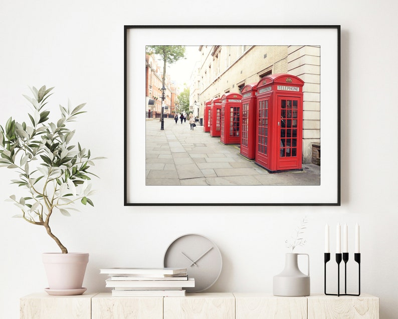 London Red Phone Booth Photography Print, Black and White or Color, Europe, Travel Decor Wall Art, London Gift image 2