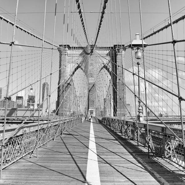 Brooklyn Bridge, New York Wall Art,  Black and White, New York Print, NYC Photography, Manhattan Skyline, Office Decor, Architecture