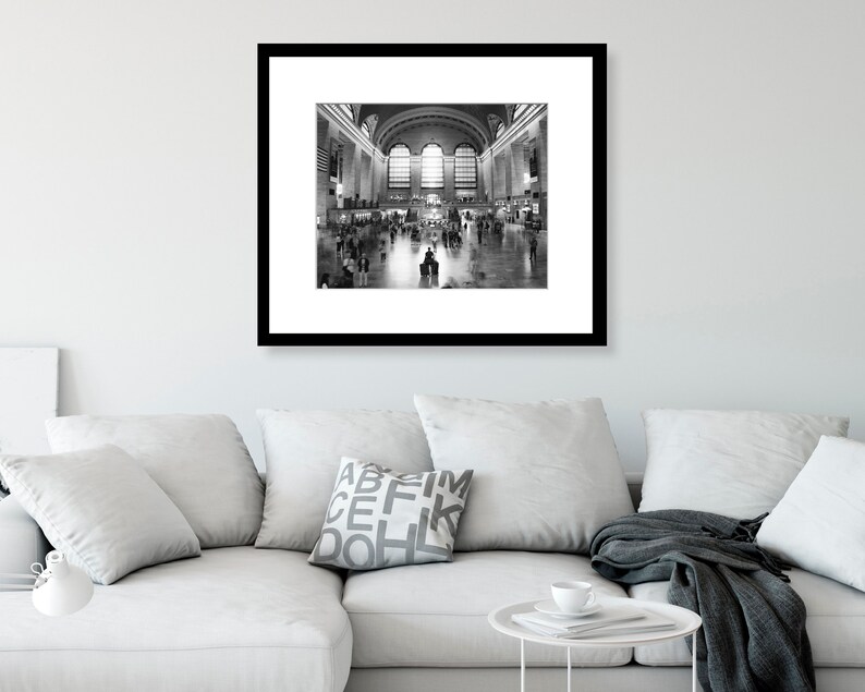 New York Print, Grand Central Station, Black and White Photography, NYC, Wall Art, New York City Art image 2