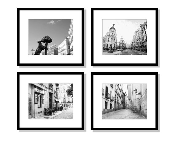 Madrid Spain Wall Art, Spain Prints, Travel Decor, Black and White