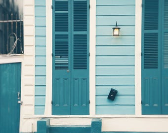 New Orleans Photography, Blue Door, French Quarter Architecture, New Orleans Wall Art, NOLA Gift