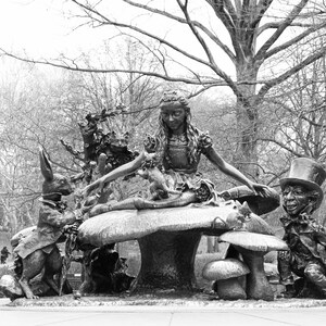 Alice in Wonderland Wall Art, Central Park, New York Print, Black and White Photography, NYC