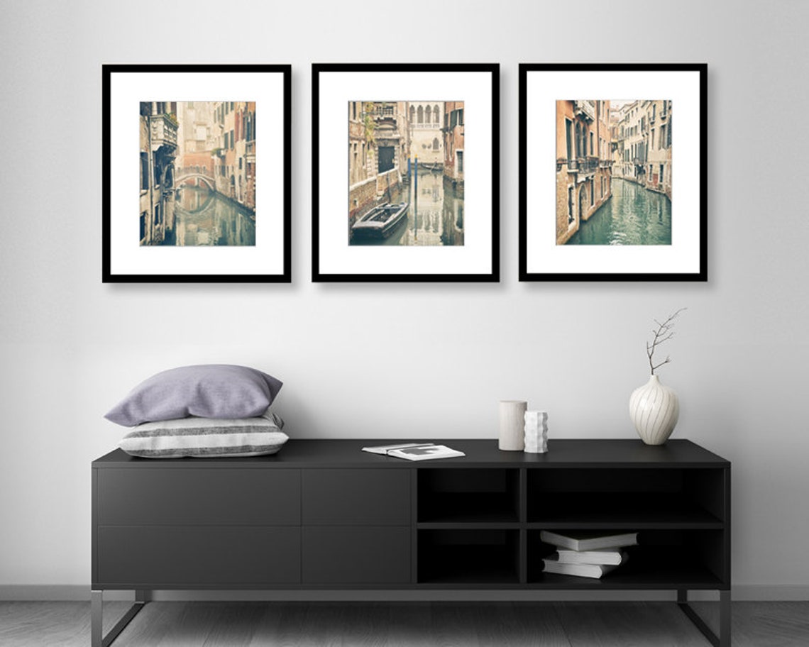 Venice Black and White Wall Art Italy Photography Set of 3 | Etsy