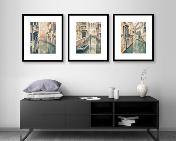 Venice Black And White Wall Art Italy Photography Set Of 3 Etsy