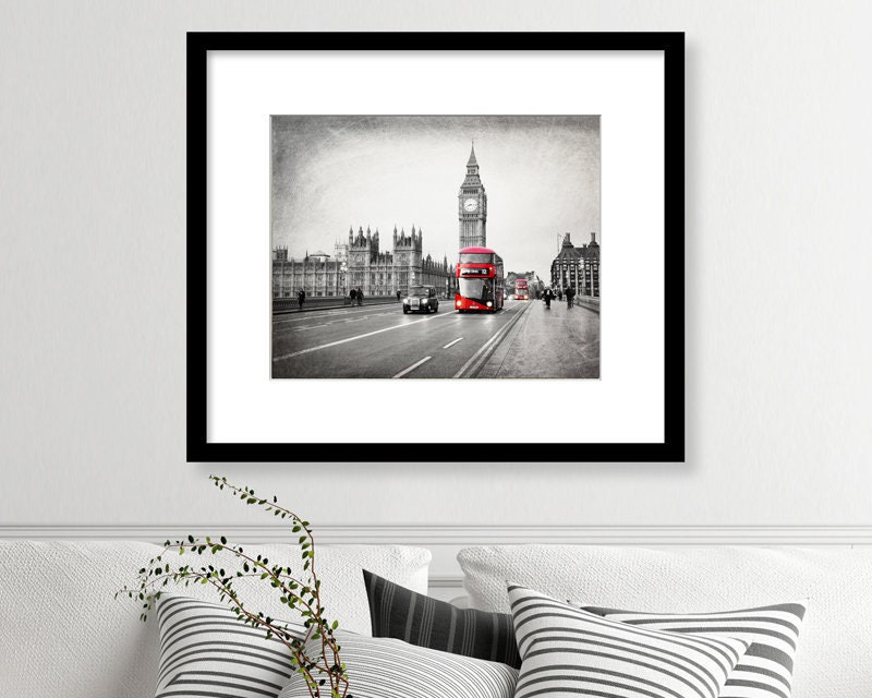 London City Bus Big Ben MULTI CANVAS WALL ART Square Picture 