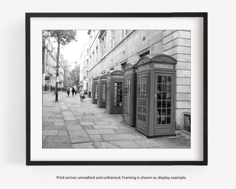 London Red Phone Booth Photography Print, Black and White or Color, Europe, Travel Decor Wall Art, London Gift image 4