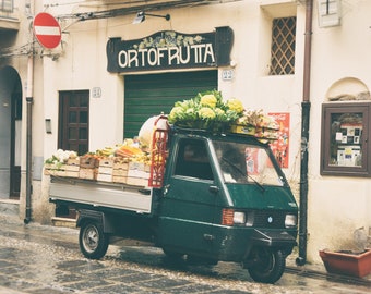 Cefalu Sicily Photography, Italian Wall Art, Fruit and Vegetable Market, Italy travel decor