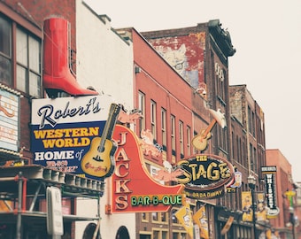 Nashville Wall Art, Nashville Print, Country Music Decor, Nashville Bars, Roberts, the Stage, Color, or, Black and White Photography