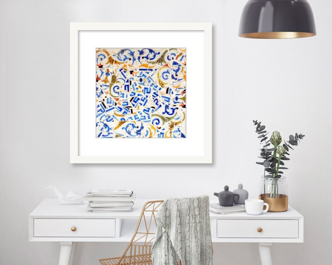 Spanish Tile Wall Art Mosaic Tile Gaudi Barcelona Spain Etsy