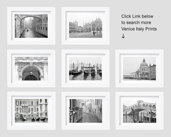 Aesthetic wall art dining room set Paris France Venice Italy Travel photo B&W Instant Download Black and White Set of 3 Photography Prints