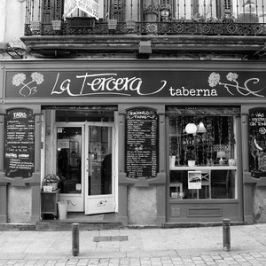 Spain, Kitchen Decor, Spanish Restaurant Decor, Madrid Spain, Europe, Tapas, Travel, Wall Art Prints Black & White