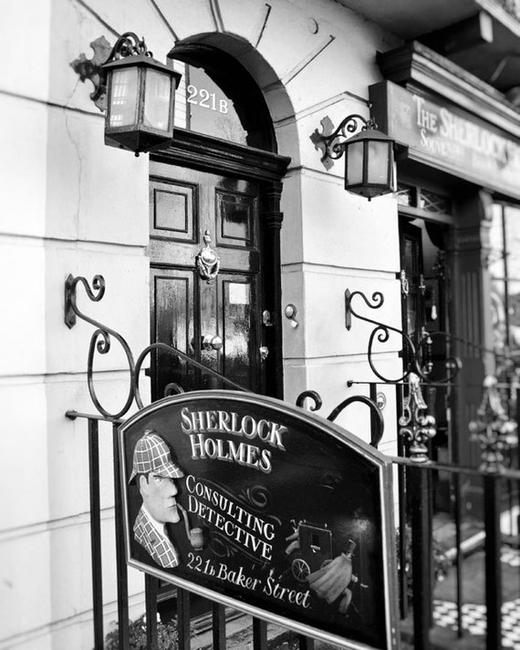 Sherlock Holmes 221b Baker Street London Photography Black Etsy