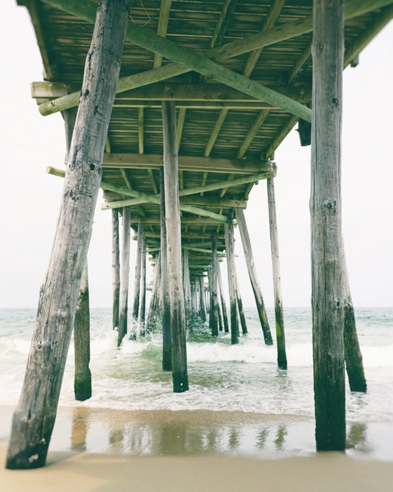 Black and White Beach Wall Art Beach Decor Pier Photography Etsy