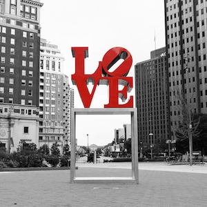 Love Park, Philadelphia Print, Black and White Photography, Philly Wall Art