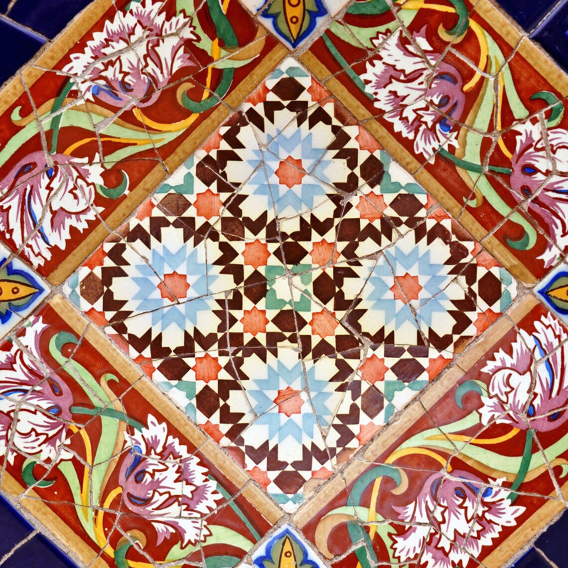 Spanish Tile Wall Art Floral Mosaic Girls Room Decor Etsy