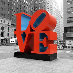 NYC LOVE, New York Wall Art, New York City Print, Black and White Photography, Red, Valentines, Urban Art, Valentines Gift for Him