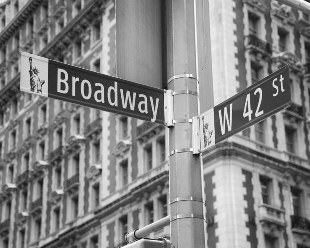 Broadway, New York Wall Art, Theater Lovers Gift, Black and White