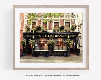 London Pub, London Photography, Sherlock Holmes, British Decor, Fine Art Print, Wall Art