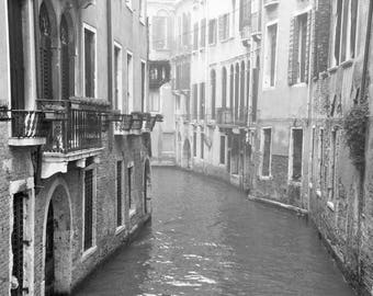 Venice Wall Art, Venice Print, Black and White Photography, Italy, Canal, Windows, Doors, Balconies, Travel Decor, Europe, Venice Print