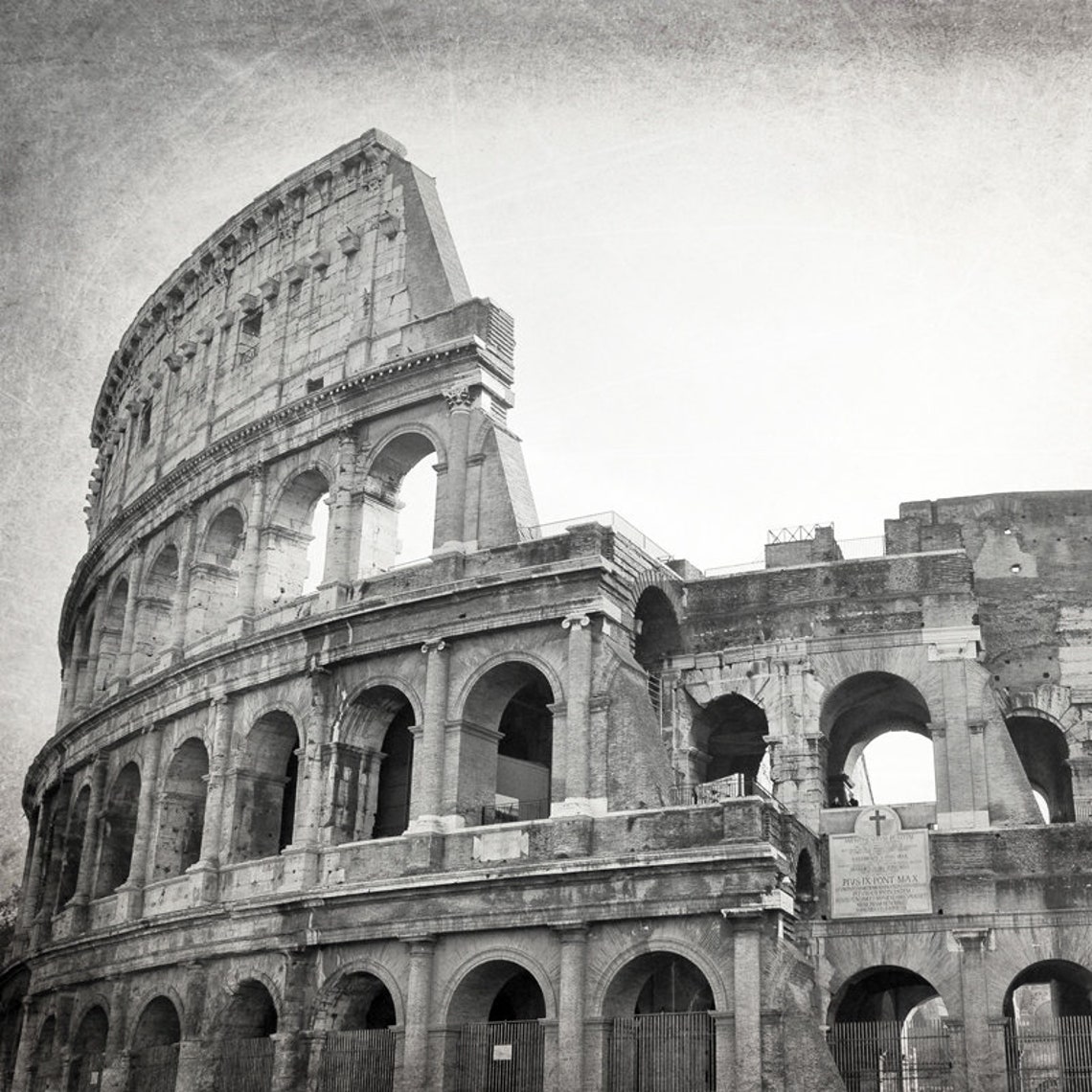 Rome Wall Art Print Set Black and White Photography Square | Etsy