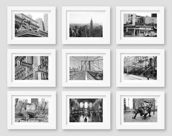 New York Black and White Photography Prints, New York City Gallery Wall Art, NYC Print Set, New York Gift, 5x7, 8x10, 11x14