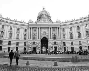 Vienna Austria Print, Hofburg Palace, Travel Decor, Black and White Photography, Vienna Austria Wall Art, Europe Architecture