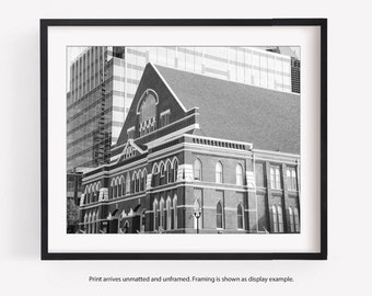 Ryman Auditorium, Grand Ole Opry, Nashville Print, Nashville Wall Art, Country Music, Nashville TN, Color, or, Black and White Photography