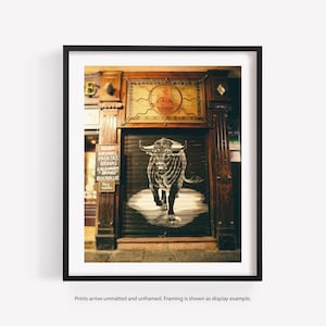 Spanish Bull Wart Photography Print, Salamanca Spain, Spanish Decor, Spain Tapas Bar, Black and White, or Color Print