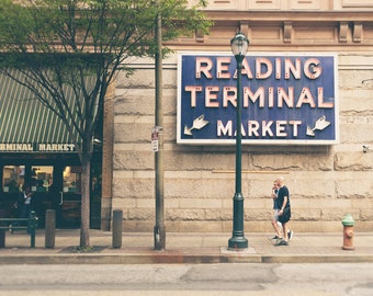 Philadelphia Print, Reading Terminal Market, Black and White Photography, Philly Wall Art