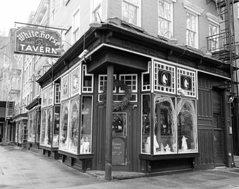 White Horse Tavern, West Village, New York City Print, Black and White photography, Greenwich Village Wall Art