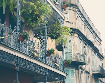 New Orleans Photography Print, New Orleans Wall Art Decor, French Quarter Balconies, Bourbon Street Architecture