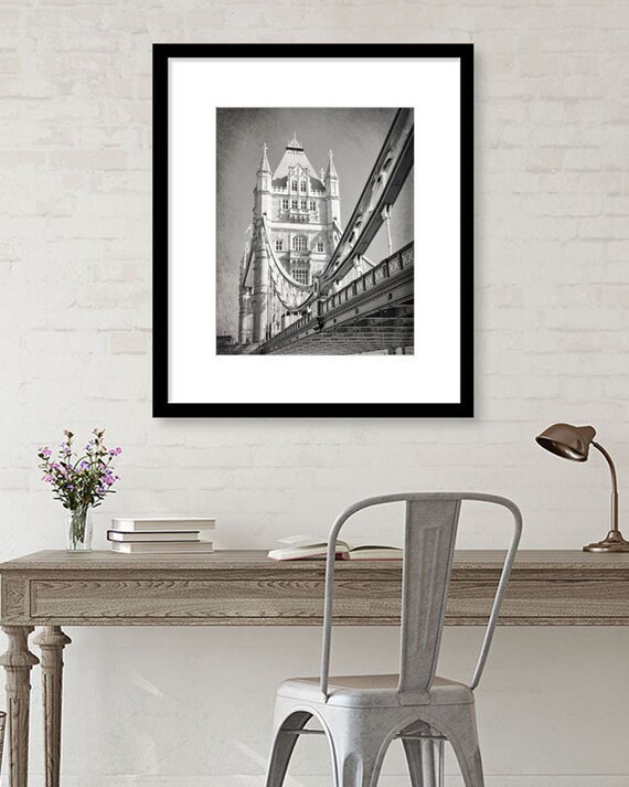 London Print Tower Bridge Black and White Photography | Etsy