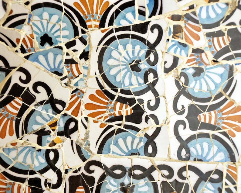 Spanish Tiles Print Set Bathroom Decor Wall Art Barcelona | Etsy