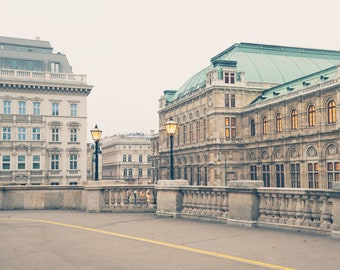 Vienna Austria Photography Print, Vienna Opera House Balcony, Black and White Travel Wall Art Decor, Europe Architecture