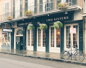 Court of Two Sisters, New Orleans Photography Wall Art, French Quarter NOLA Restaurant, Black and White or Color Print