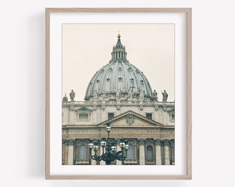 Vatican Print, Rome Italy, St Peters Dome, Rome Italy Photography, Travel Decor, Europe Wall Art, Black and White, or Color Print